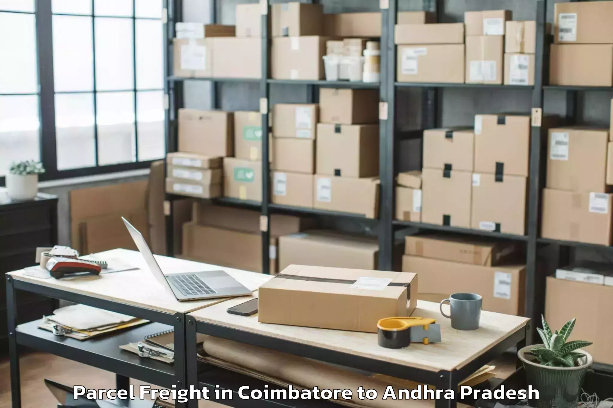 Easy Coimbatore to Ghantasala Parcel Freight Booking